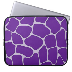Purple Giraffe Print Electronics Bag