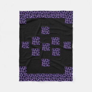PURPLE GIRAFFE PRINT FLEECE BLANKET