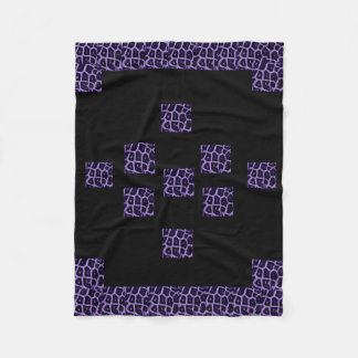 PURPLE GIRAFFE PRINT FLEECE BLANKET