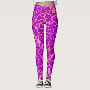 Purple Giraffe Print Leggings
