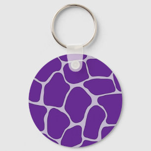 Purple Giraffe Print Pattern Keychain