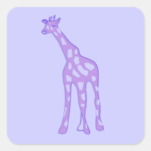 purple giraffe square sticker
