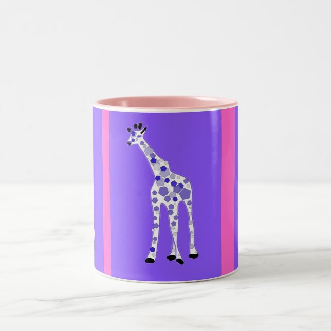 PURPLE Giraffe Two-Tone Coffee Mug (Center)