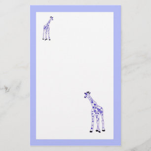purple giraffes stationery