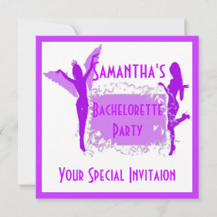 Purple girly bachelorette party invitation