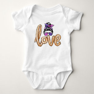 Purple Girly Girl Sunglasses Valentine's Day Love Baby Bodysuit