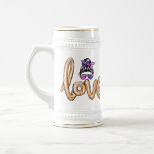 Purple Girly Girl Sunglasses Valentine's Day Love Beer Stein