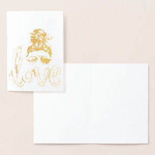 Purple Girly Girl Sunglasses Valentine's Day Love Foil Card