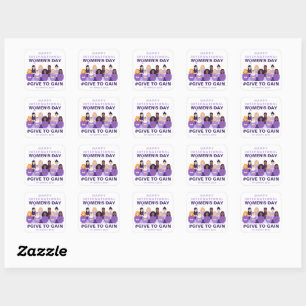 Purple Give To Gain International Women's Day 2026 Square Sticker