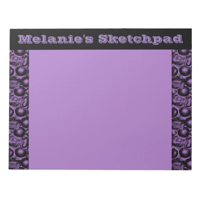 Purple Glam Pebbled Sketch Pad (Front)