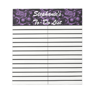 Purple Glam Pebbled Small To-Do List Pad