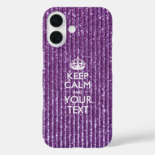 Purple Glamour Keep Calm Have Your Text Case-Mate iPhone Case (Back)