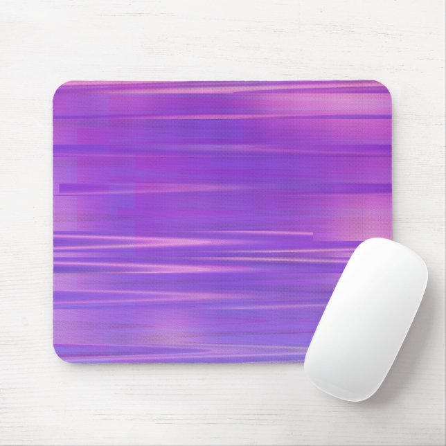 Purple Glitch Art Vaporwave Aesthetic Horizontal Mouse Pad (With Mouse)