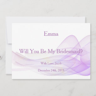 Purple Glitter Abstract Will You Be My Bridesmaid Invitation