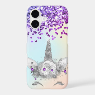 Purple Glitter and Silver Unicorn