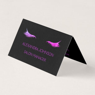 Purple Glitter and Sparkle Eyelash Extension Business Card