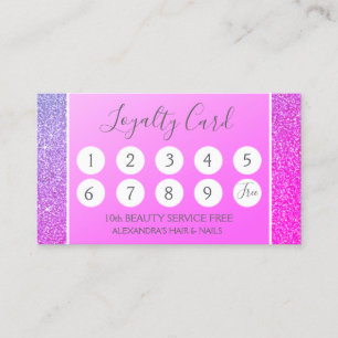 Purple Glitter and Sparkle Girly Loyalty Punch