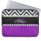 PURPLE GLITTER BLACK CHEVRON MONOGRAMMED