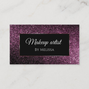 purple glitter  business card