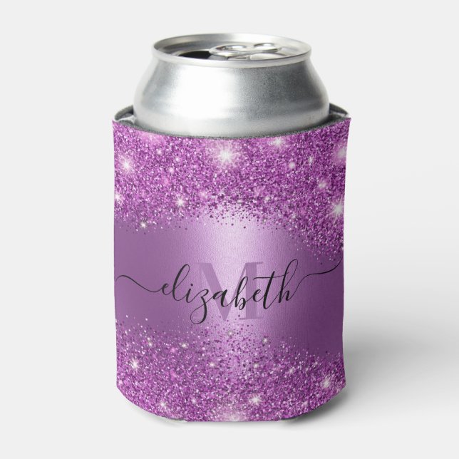 Purple Glitter Can Cooler (Can Front)