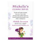 Purple Glitter Cartoon Maid House Cleaning Service