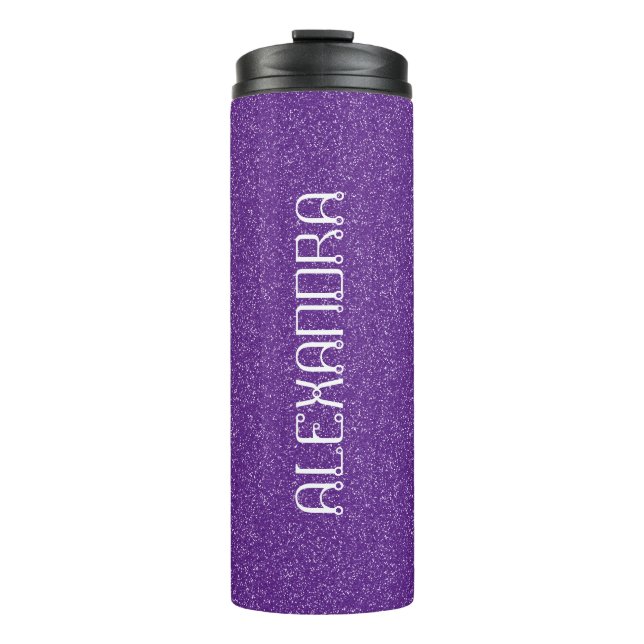 Purple Glitter Chic Pattern Mame Personalized Thermal Tumbler (Front)