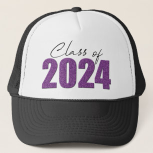 Purple Glitter Class of 2024 Trucker Hat