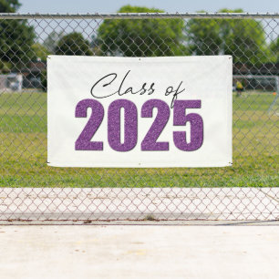 Purple Glitter Class of 2025 Banner