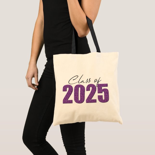 Purple Glitter Class of 2025 Tote Bag (Front (Product))