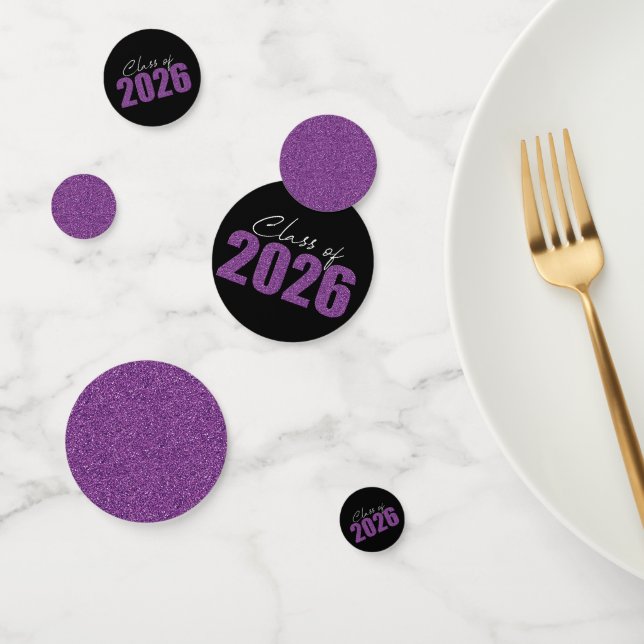 Purple Glitter Class of 2026 Confetti (Group)