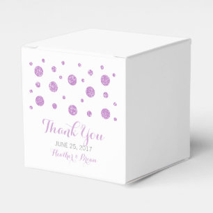 Purple Glitter Confetti Wedding Favour Boxes
