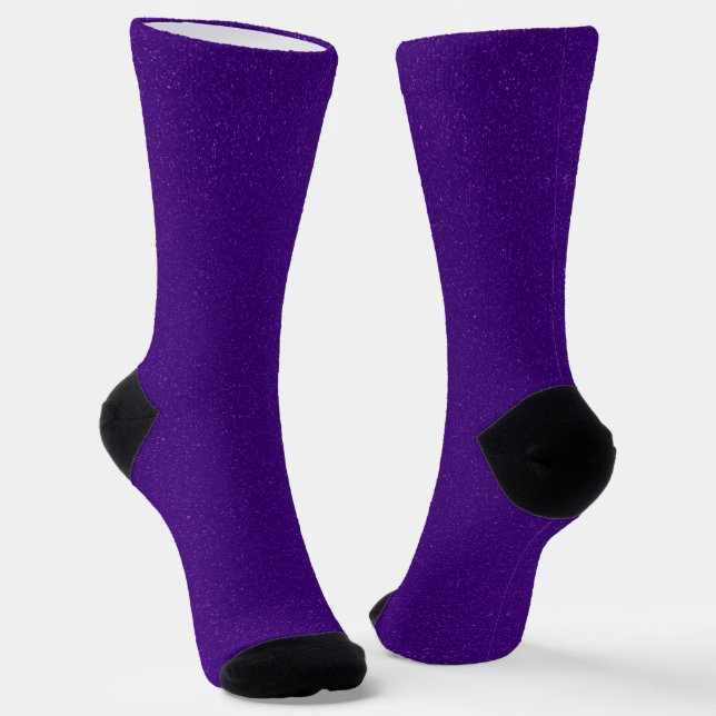 Purple Glitter Crew Socks for Women – Customizable (Angled)