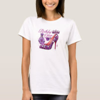 Purple glitter diamond high heel birthday queen