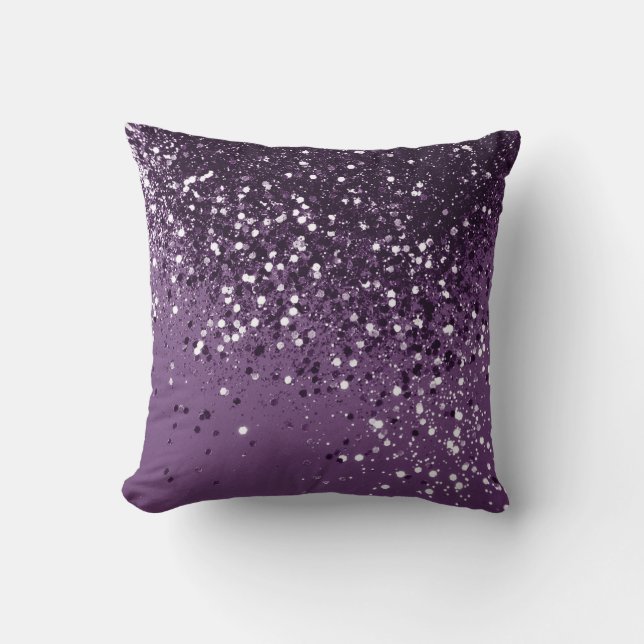 PURPLE Glitter Dream #1 #shiny Throw Pillow (Front)