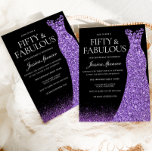 Purple Glitter Dress Gown 50th Birthday Party Invitation<br><div class="desc">Purple Glitter Dress Gown 50th Birthday Party Invitation
Variations to the invitation and matching items in our store</div>