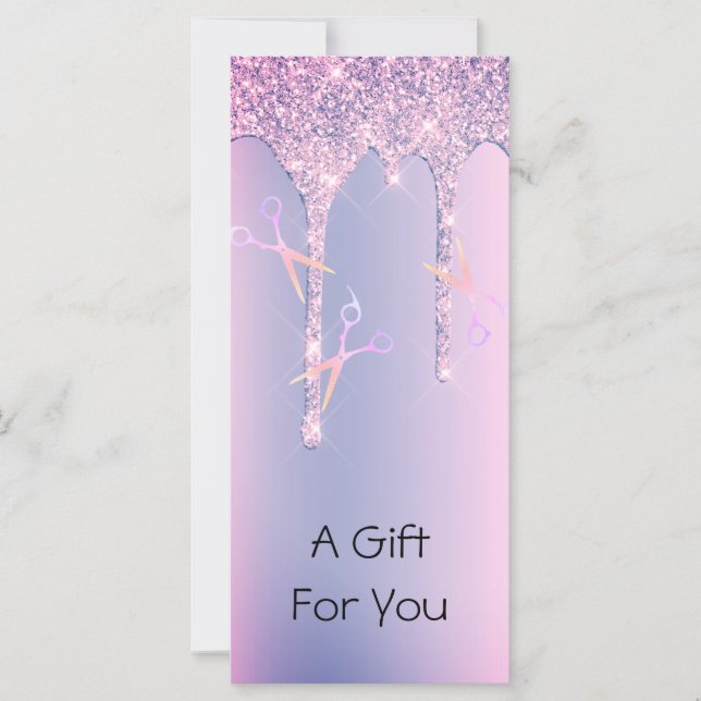 Purple glitter drips holographic scissors hair (Front)