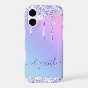 Purple Glitter Drips Personalized Rainbow