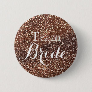 Purple Glitter Faux Foil Wedding Team Bride 2 Inch Round Button