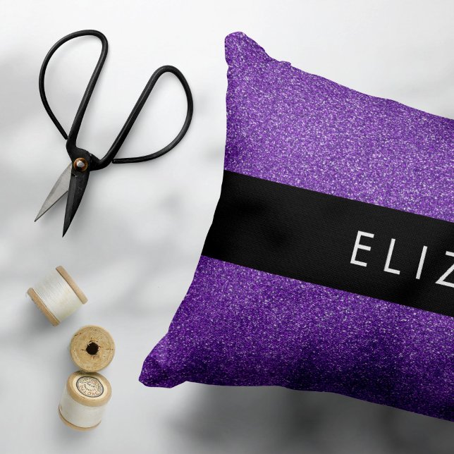 Purple Glitter, Glitter Background, Your Name Accent Pillow (Creator Uploaded)