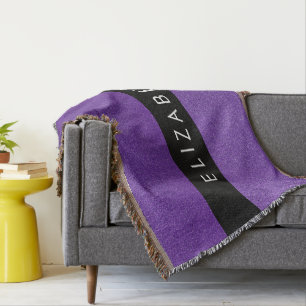 Purple Glitter, Glitter Background, Your Name Throw Blanket