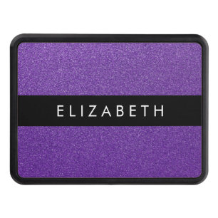 Purple Glitter, Glitter Background, Your Name Trailer Hitch Cover