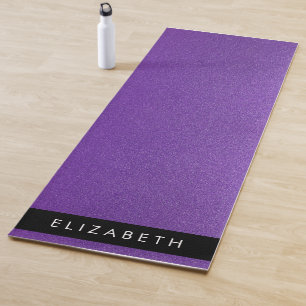 Purple Glitter, Glitter Background, Your Name Yoga Mat