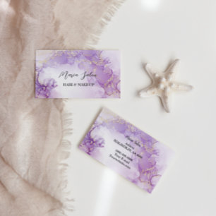 Purple glitter gold  watercolor Business Card