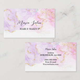 Purple glitter gold  watercolor Business Card