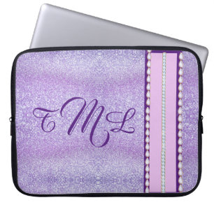 Purple Glitter Laptop Sleeve