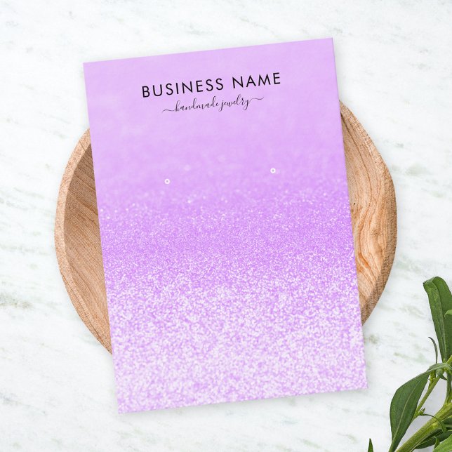 Purple Glitter Lights Earring Jewellery Display Business Card (Creator Uploaded)