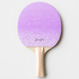 Purple Glitter Lights Personalized Ping Pong Paddle