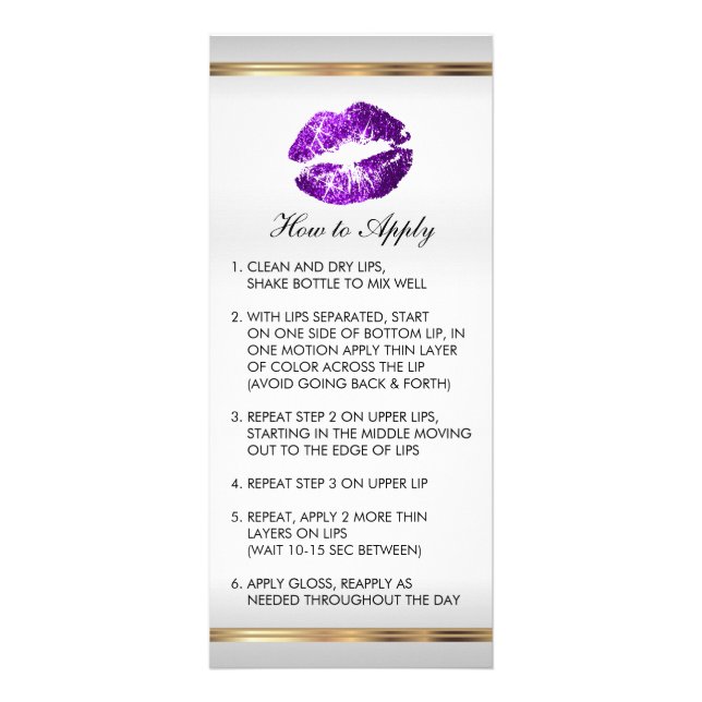 Purple Glitter Lip Instructions 2 Rack Card (Front)