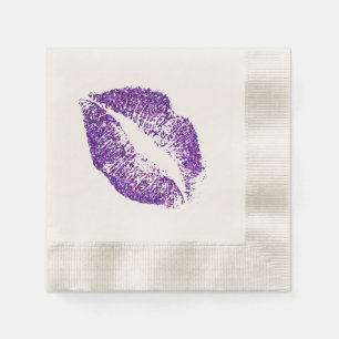 Purple Glitter Lips #3 Napkin