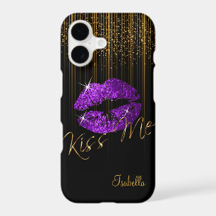 Purple Glitter Lips and Gold Glitter Star Lights